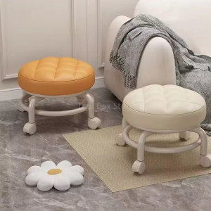 Household Pulley Low Stool Small Footstool Chair Children Walking Round Stool Mini Sofa